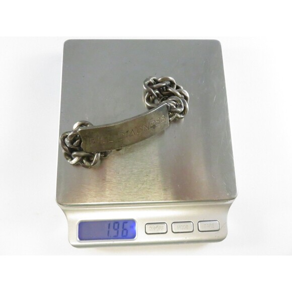 Vintage Pre-Eagle Mexican Sterling Silver ID Bracelet 1.96 oz Bill Magness Engra - Picture 10 of 10
